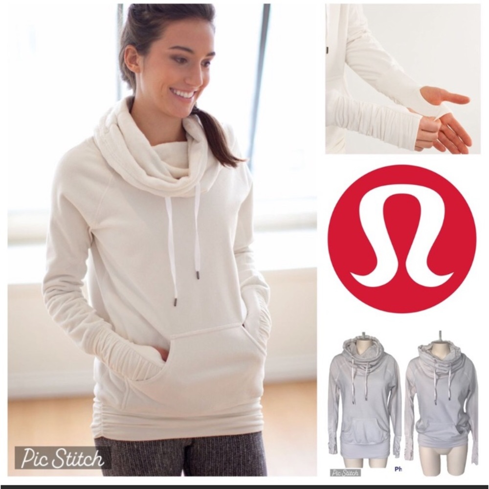 Lululemon Don’t Hurry Be Happy Pullover Polar Cream Fleece Sweater Size 4